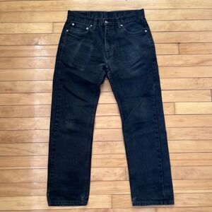 Levis 505 Regular Fit Mens W32 L30 Black Straight Leg Denim Jeans 505-0260